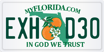 FL license plate EXHD30