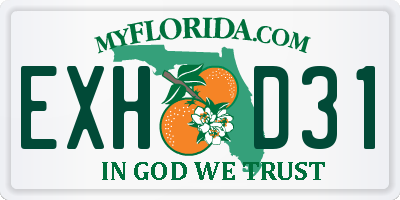 FL license plate EXHD31