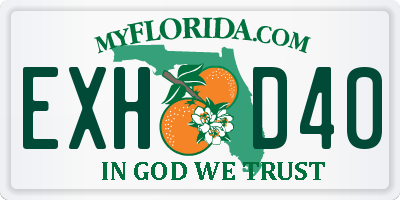 FL license plate EXHD40