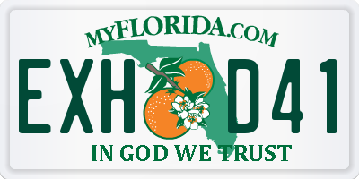 FL license plate EXHD41