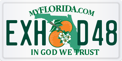 FL license plate EXHD48