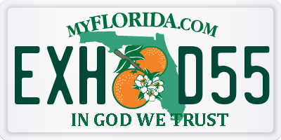 FL license plate EXHD55