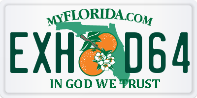 FL license plate EXHD64