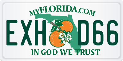 FL license plate EXHD66