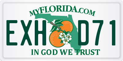 FL license plate EXHD71