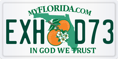 FL license plate EXHD73