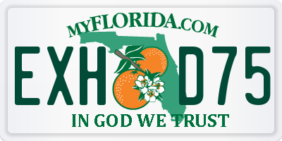 FL license plate EXHD75