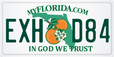 FL license plate EXHD84