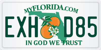 FL license plate EXHD85