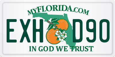 FL license plate EXHD90