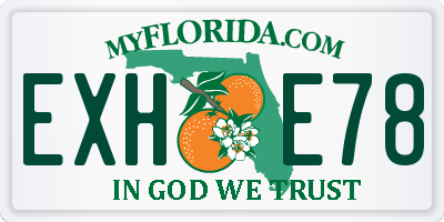 FL license plate EXHE78