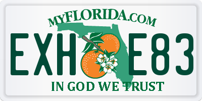 FL license plate EXHE83