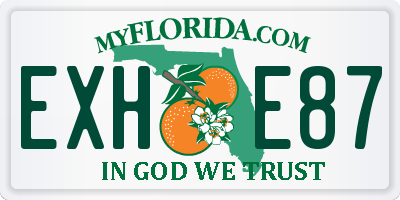 FL license plate EXHE87