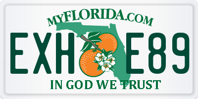 FL license plate EXHE89