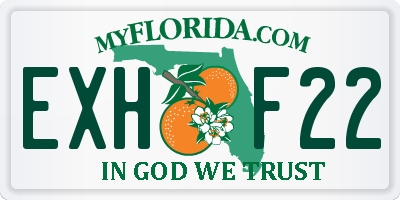FL license plate EXHF22