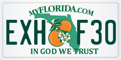 FL license plate EXHF30