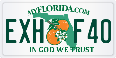 FL license plate EXHF40