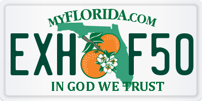 FL license plate EXHF50