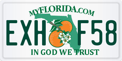 FL license plate EXHF58