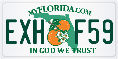 FL license plate EXHF59
