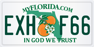 FL license plate EXHF66