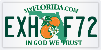 FL license plate EXHF72