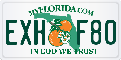FL license plate EXHF80