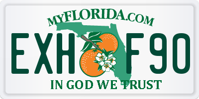 FL license plate EXHF90