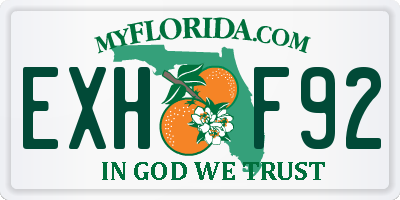 FL license plate EXHF92