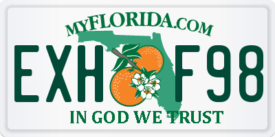FL license plate EXHF98