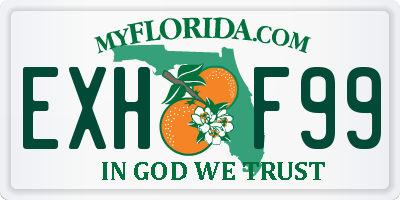 FL license plate EXHF99