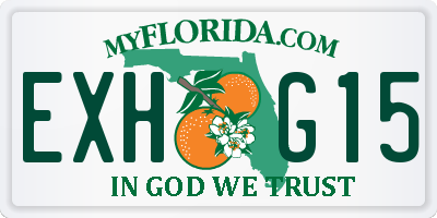 FL license plate EXHG15