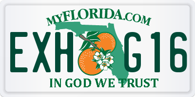 FL license plate EXHG16