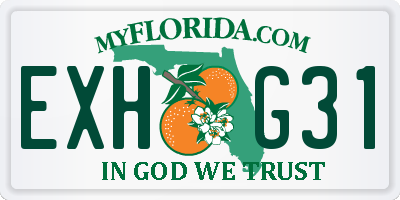 FL license plate EXHG31