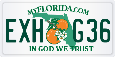 FL license plate EXHG36