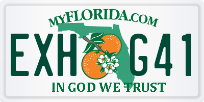 FL license plate EXHG41