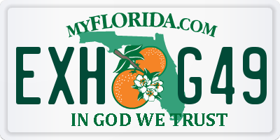 FL license plate EXHG49