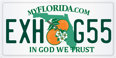 FL license plate EXHG55