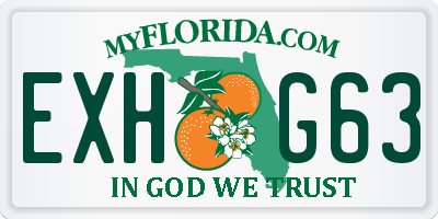 FL license plate EXHG63