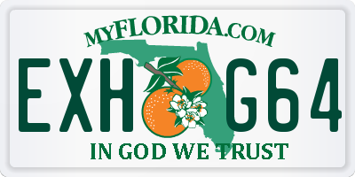 FL license plate EXHG64