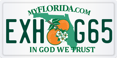 FL license plate EXHG65