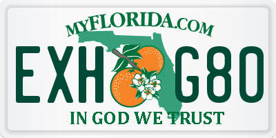 FL license plate EXHG80