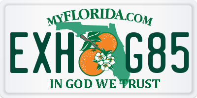 FL license plate EXHG85