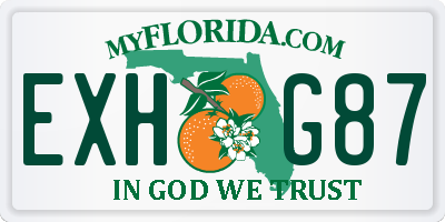 FL license plate EXHG87