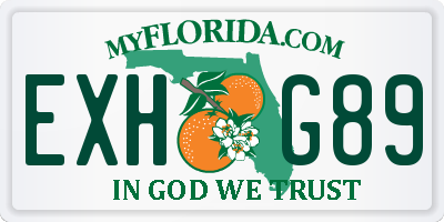FL license plate EXHG89