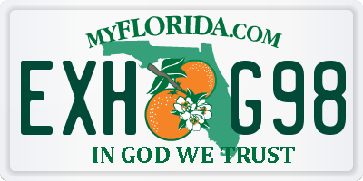 FL license plate EXHG98