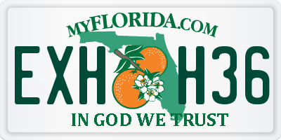 FL license plate EXHH36