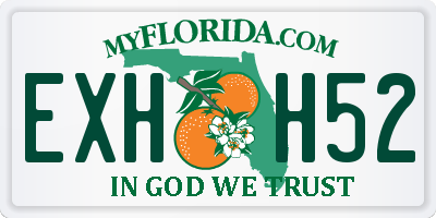 FL license plate EXHH52