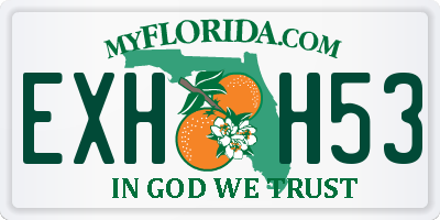 FL license plate EXHH53