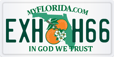 FL license plate EXHH66